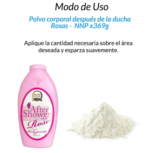 Polvo corporal después de la ducha Rosas