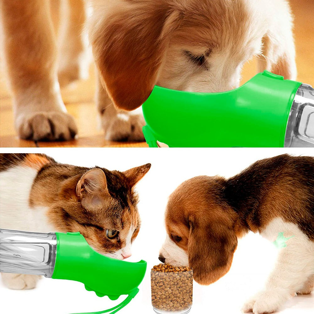 BOTELLA PORTATIL 4 EN 1 MULTIFUNCIONAL PARA MASCOTA